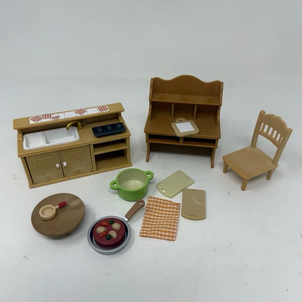 Calico Critters Furniture REPLACEMENT Kitchen Desk Chairs Accessories Lot EPOCH